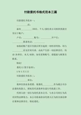 委托付款的最新规定（委托付款的最新规定是什么）