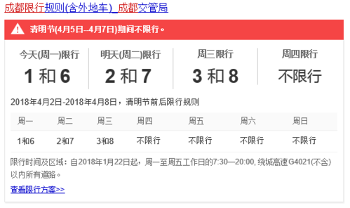 成都限行最新通知（成都限行通告）