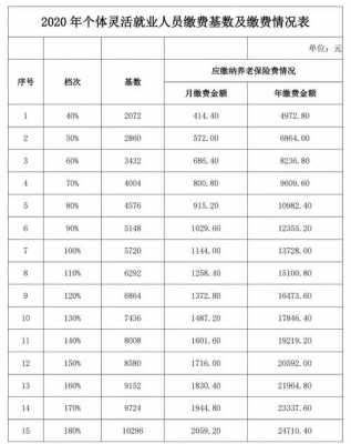 最新社保自费部分（2020自费社保缴费标准表）