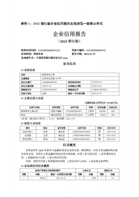 最新的企业征信报告（2020新版企业征信报告样本）