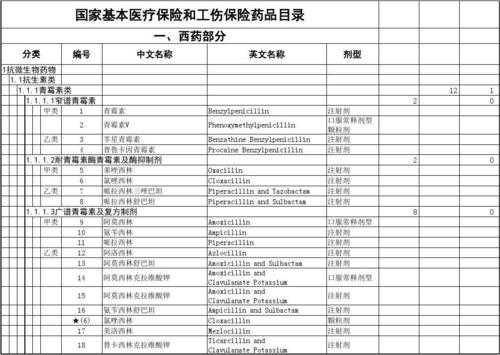 最新工伤药品目录（最新工伤药品目录表）