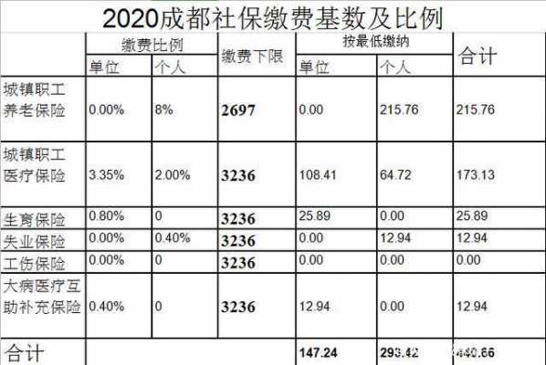 成都社保缴费标准最新（成都社保缴纳比例 2020）