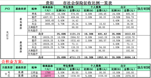 贵州最新社保比例（贵州社保标准）