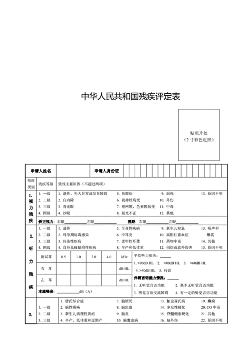 最新中国残疾评定标准（最新中国残疾评定标准文件）