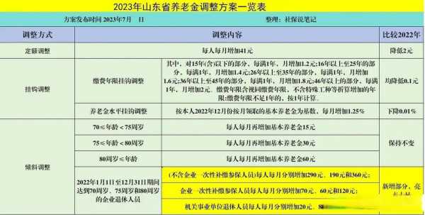 山东最新养老政策（山东养老金最新调整文件）